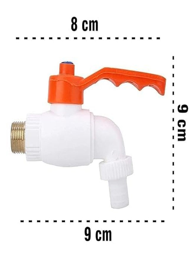 JES Plastic Heavy Duty White Turkey Nozzle Bib Cock Tap for Bathroom Kitchen & Garden Single Piece Faucet Set - Image 3